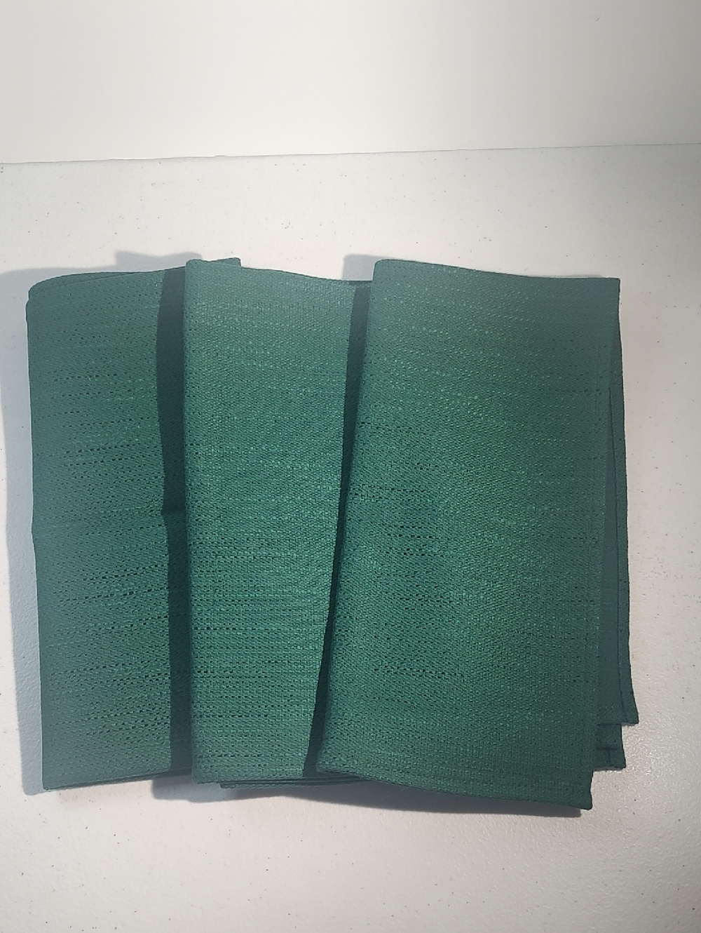 3 Longaberger Napkins in Ivy Deep Green Fabric